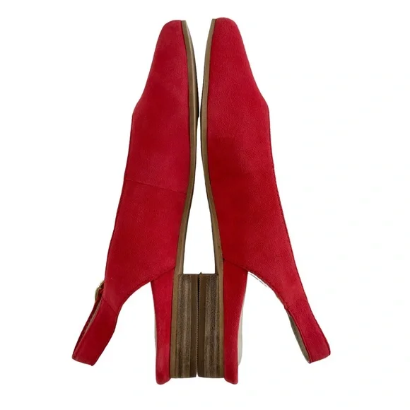 Earth Uptown Ursula Slingback Spicy Red Soft Suede Closed Toe Shoes Size 8M - Picture 7 of 16